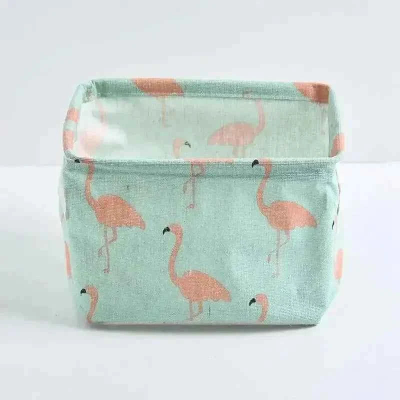 1pc Cotton Linen Fabric Waterproof Desktop Sundries Basket Storage Box Cosmetic Toy Organizer Underwear Socks Clothes Storagebag