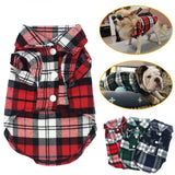 British Style Plaid Dog Shirt – Cotton Pet Clothes for Small Dogs & Cats