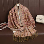 2025 new ethnic style retro shawl cashew flower geometric scarf cloak tassel scarf multi-color variety options available