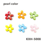 6pcs Irregular Shape Cute Mini Glass Flower Ornament Christmas Wedding Party Decor Supplies DIY Girl Jewelry Pendant Accessories