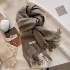 Luxury Winter Wool Scarf Women Cashmere Warm Pashmina Brand Foulard Female Shawls Wraps Thick Soft Bufanda Scarves Stole 2024