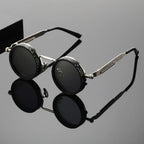 Punk ND9 Anti-UV Sunglasses Round Retro Adjustable Dimming Sunglasses with Glasse Case 9 Level Dimming Anti-UV Glasses Driving