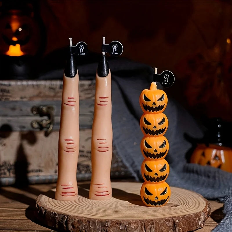 1/3pcs Halloween Scented Candles Long Stick Gothic Soy Wax Decorations for Party Home Festive Atmosphere Holiday Ornaments Gifts