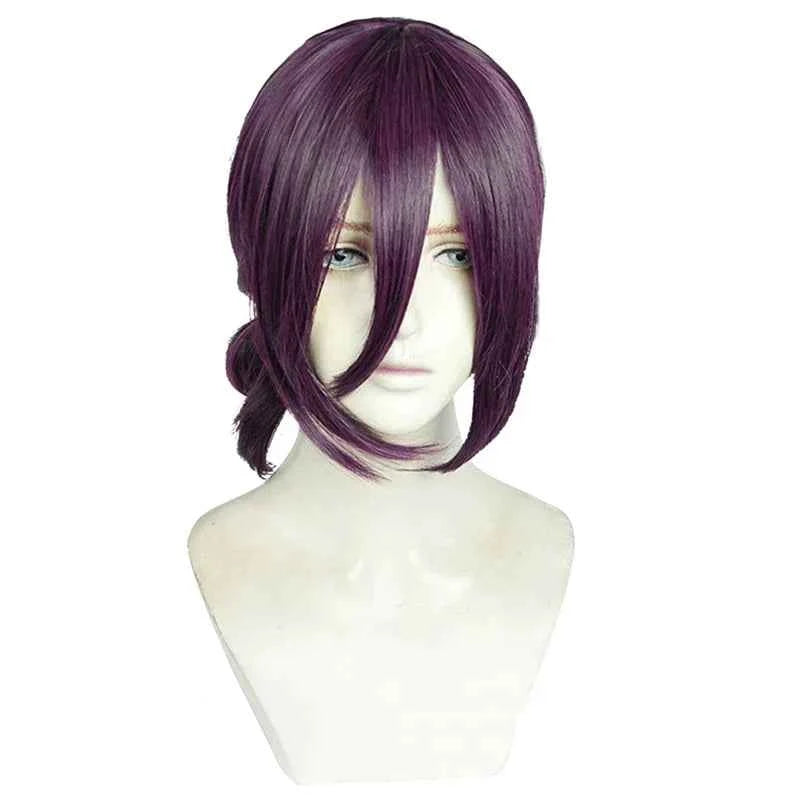 Rezze Cosplay Wig Anime Purple Brown Ponytail Hair Pelucas Halloween Party Role Play Wigs