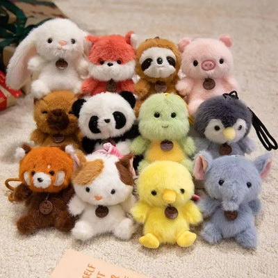 Stuffed Animal Animal Plush Pendants Elephant Dinosaur Hanging Ornament Panda Sloth Keychain Cartoon Rabbit Duck