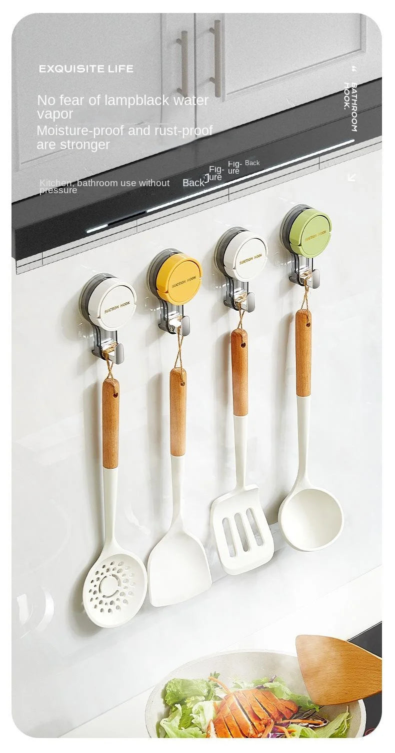 1/4/8pc Suction Hooks Strong Vacuum Power Traceless No-Drilling Adhesive Hooks for Home Bathroom Kitchen Door Back and Toilet