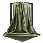 Luxury Brand Silk Scarf Women Satin Solid color Hijab Scarves Muslim Pareo Bandana Female Shawl Wrap Headband Foulard 90*90cm