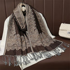 2025 new ethnic style retro shawl cashew flower geometric scarf cloak tassel scarf multi-color variety options available