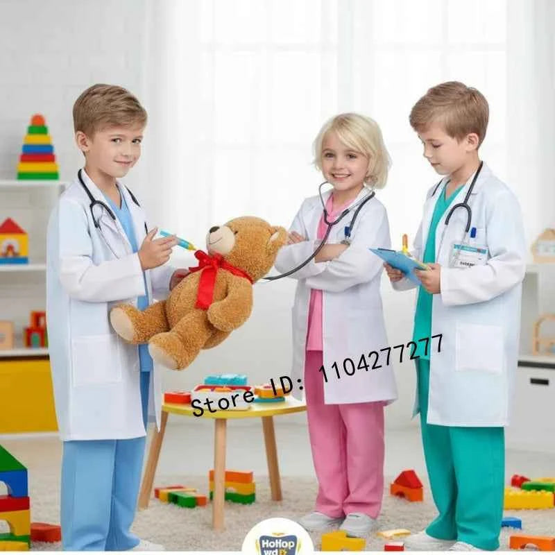 Kids Doctor Nurse Cosplay Costume – Surgical Uniform Role Play Outfit