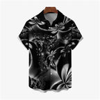 Colorful Men's Linen Summer Short Sleeve Shirt Fashion, Short Sleeve Top 3D Cat Printed Pattern Men's Clothing,