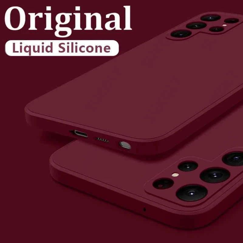 Case For Samsung Galaxy S26 S24 S23 S22 S25 Ultra S24 FE A57 A56 A55 A16 A17 5G S25 Edge Shockproof Liquid Silicone Phone Cover