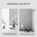 New cat funny cat stick steel wire long pole feather cute cat toy kitten fishing rotating self-pleasure relief pet toy