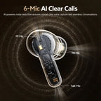QCY Melobuds N20 BH25HT20A Wireless Bluetooth 6.0 Earphone -50dB Adaptive ANC 13mm Drivers Headsets 6 Mics HD Calls Earbud 40Hrs
