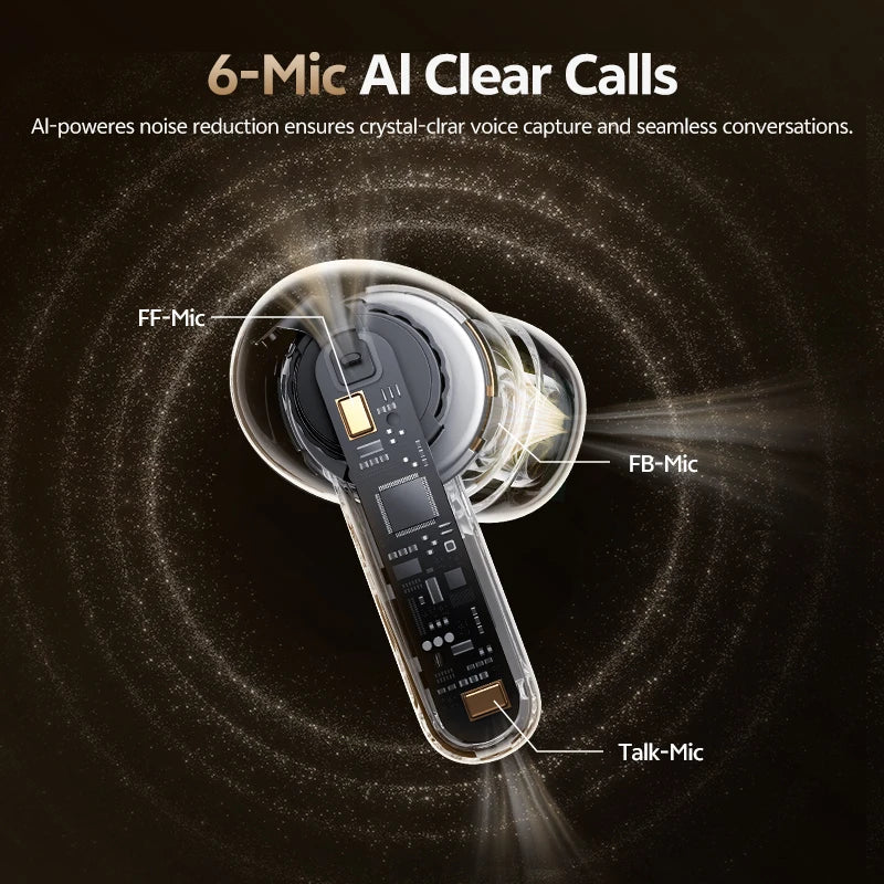 QCY Melobuds N20 BH25HT20A Wireless Bluetooth 6.0 Earphone -50dB Adaptive ANC 13mm Drivers Headsets 6 Mics HD Calls Earbud 40Hrs