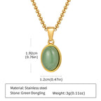 Trendy Pendant Necklaces for Men,Square Natural Stone Stainless Steel Necklaces,Hip Hop Healing Jewelry Gifts for Husband Dad
