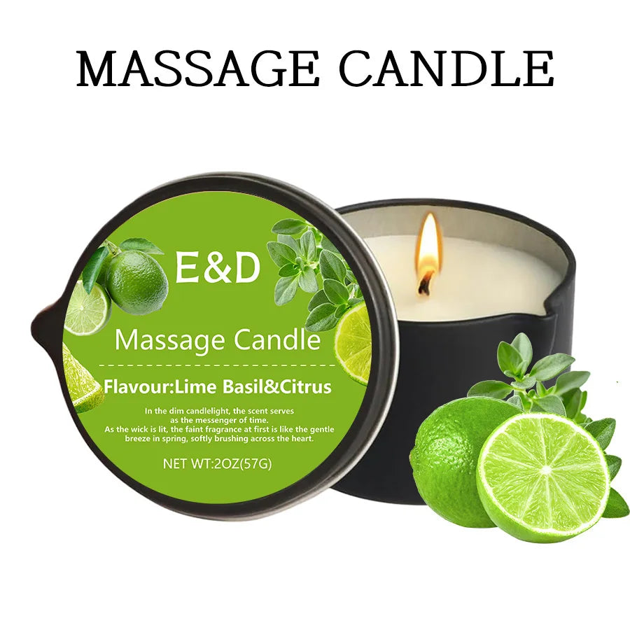 Massage Oil Candle, for Stress Relief and Skin Moisturizing, Scented Candles Aromatherapy SM Product Spa Essentials, Luxury Cand