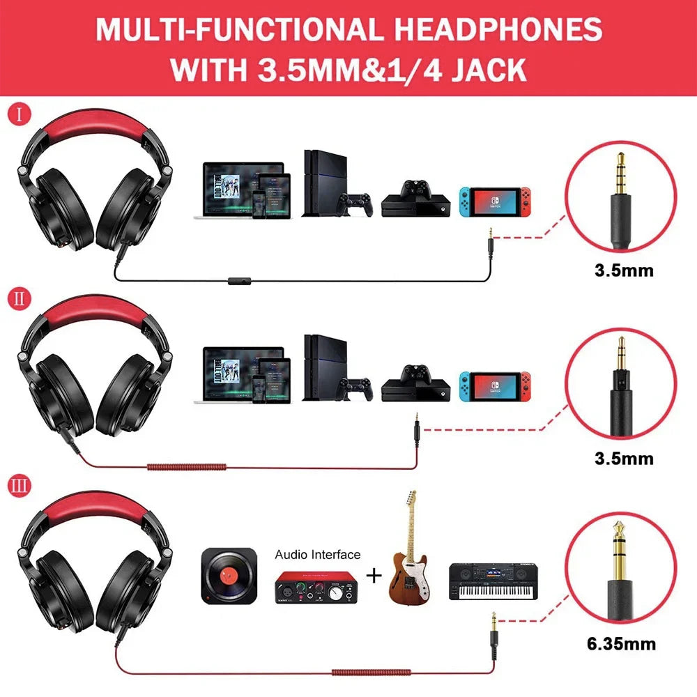 Oneodio A71 Wired Over Ear HiFi Headphones With Mic Studio DJ Headphone Professional Monitor Recording Mixing Headset For Gaming