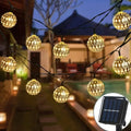 Outdoor Solar Moroccan 50/30/20LED Ball Lights 8 Modes Solar Light String for Camping Christmas Halloween Party Wedding Decor
