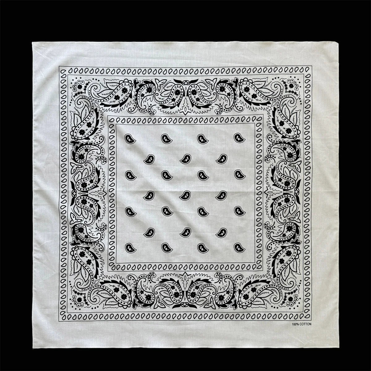 70CM Oversized Hip Hop Amoeba Cashew Cotton Square Bandana Scarf Headband Black Paisley Gifts For Men/Boys/Girls