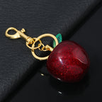 Fashion Apple Keychain Cute Crystal Red Apple Pendant Keyring For Backpack Decoration Exquisite Accessories Gifts