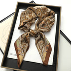 60Colors Luxury Scarf Women 70*70Cm Silk Feel Square Hair Wrapping Foulard Satin Shawl Big Size Head Bandana Hijab Handkerchief