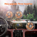 12v Automotive fan Car Fan 24v 360° Adjustable 3 Head Air Fan Low Noise Multifunctional Temporary Parking Card Auto Vehicles fan