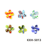 6pcs Irregular Shape Cute Mini Glass Flower Ornament Christmas Wedding Party Decor Supplies DIY Girl Jewelry Pendant Accessories