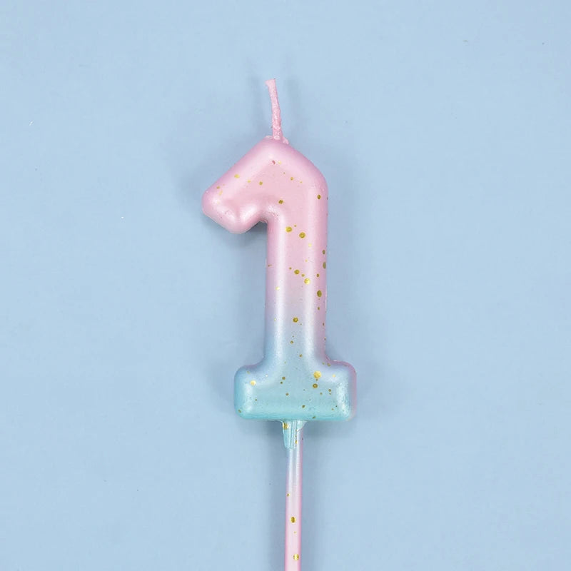 Happy Birthday Cake Decorated Interstellar Digital Colorful Candle Children's Delicate Candy Color 0-9 Number Candle Party Decor