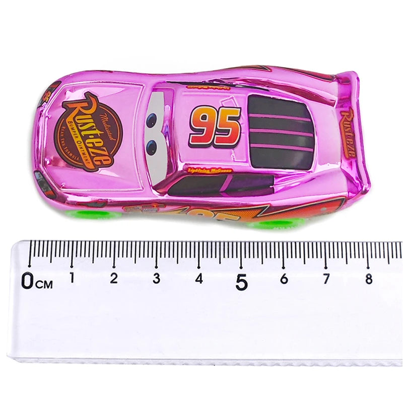 Pixar Cars Electroplated Pink 95 Lightning McQueen 1/55 Metal Die Casting Model Car Alloy Material Collectibles Racing Toys