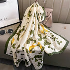 100% Natural Silk Scarf Women Luxury Brand Digital Print Flowers Silk Pashmina Shawl Female Long Bandana Foulard 2020 Oversize