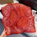 2025 New Fashion 70X70cm Women's Scarf Silk Paisley Print Scarf Square Shawl Decorative Headband Neck Luxury Design Bandana