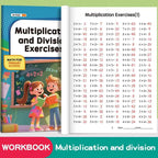 Multiplication and division workbook, math practice book, improve calculation skills, educational tool for brain development