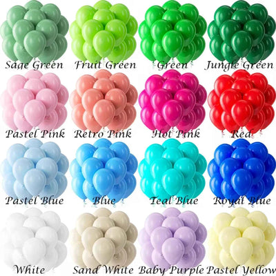 5/10/12/18inch Green Balloon Jungle Green Blue Hot Pink White Latex Balloon Birthday Party Decoration Baby Shower Wedding