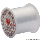 0.2-0.8mm Clear Nylon Beading Line Non Elastic Invisible Jewelry String for DIY Bracelet Necklace Jewelry Making 8-100m/Roll