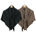 Solid Color Cotton Triangle Scarf Muslim Hijab Shawls Woman Soft Wraps Lady Fashion Causal Turban Islamic Jersey Headband