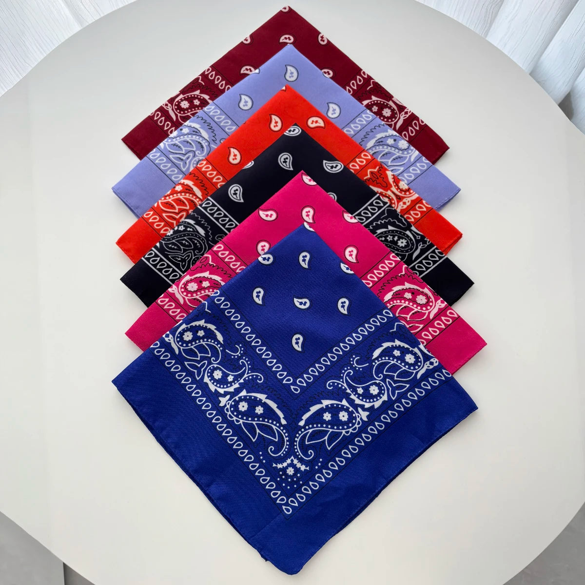 Unisex Men Women Bandana Hairband Cowboy Mens Biker Sports Headwear Wrist Hairwrap Paisley Head Wrap Square Scarf
