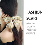 5pcs/set Series Silk Satin Scarf Women Cloth Hair Bands Headdress Accessories Lady Scarves Ribbon Neck Ties for Bag Handle