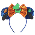New Christmas Halloween Mouse Ears Headband Cartoon Sequin Bows Headband Birthday Party Princess Cosplay Costume For Women Adult