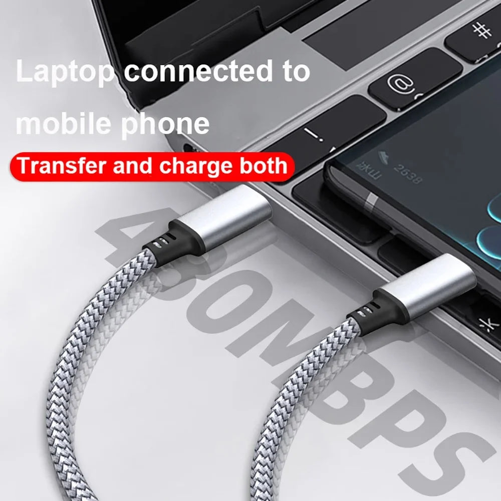 PD 60W Type C to Type C Fast Charging Cable Type C 3m 5m 8m Extending Data Cable For Huawei Xiaomi Samsung Oppo OnePlus Camera