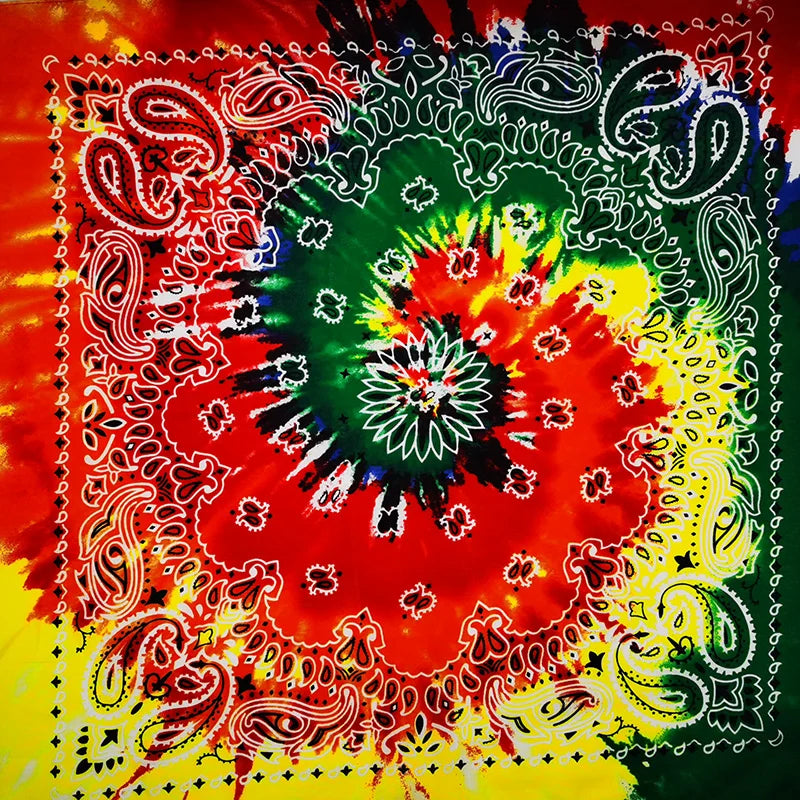 New Fashion Hip Hop 100% Cotton Bandana Square Scarf Gradient Color Paisley Headband Printed For Women/Men/Boys/Girls