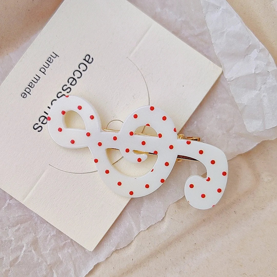 1/2pcs Y2K Style Musical Note Hair Clip Harajuku Hairclips Side Bangs Clip Sweet Girl Hairpin for Women Trendy Hair Accessories