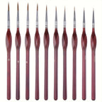 11pcs Precision Paint Brush Set for Fine Detail - Durable Miniature Brushes with Micro Tips for Warhammer 40K, Model & Art Paint