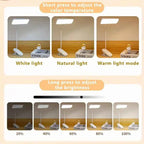 Clip-on LED USB charging desk lamp for college students, dormitory desk and bedroom reading lamp, suitable for office, study, be
