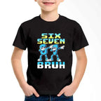 New Funny Six Seven Italian Brainrot 67 Number Graphic Print T-Shirt Boy/Girl Summer Short Sleeved Kids Comfortable Tshirt Top