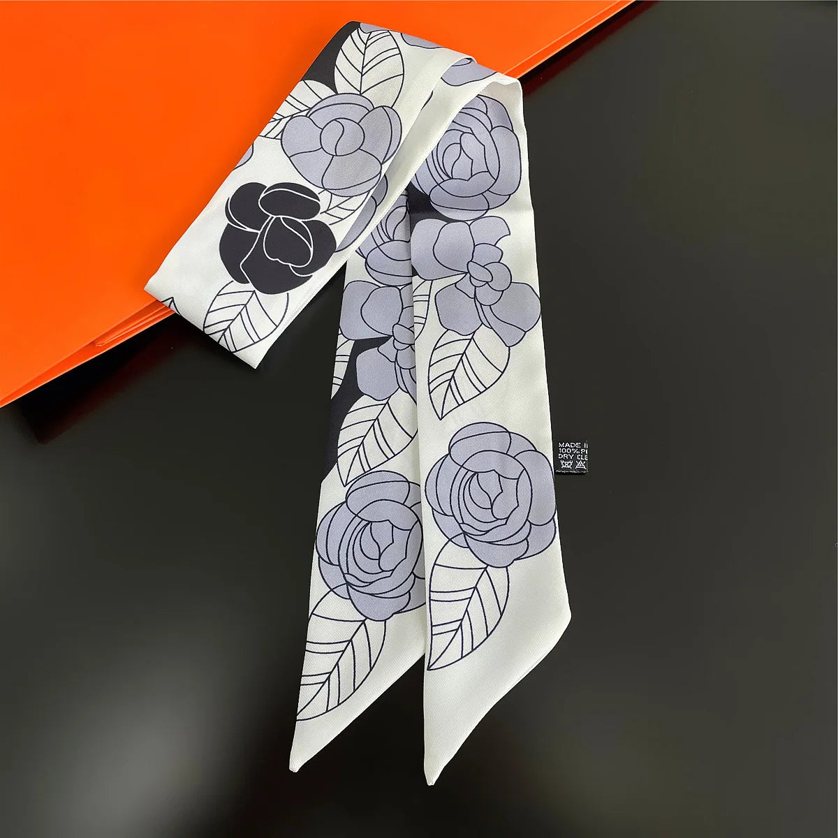Fashion Women Hair Scarf 2024 New Brand Design Luxury Silk Scarf Fashion Print Headband Skinny Bag Scarves Neckerchief