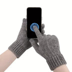 4colors Winter Warm Gloves Touchscreen Unisex Knit Finger Gloves Machine Washable Ideal for Travel Cycling Sports