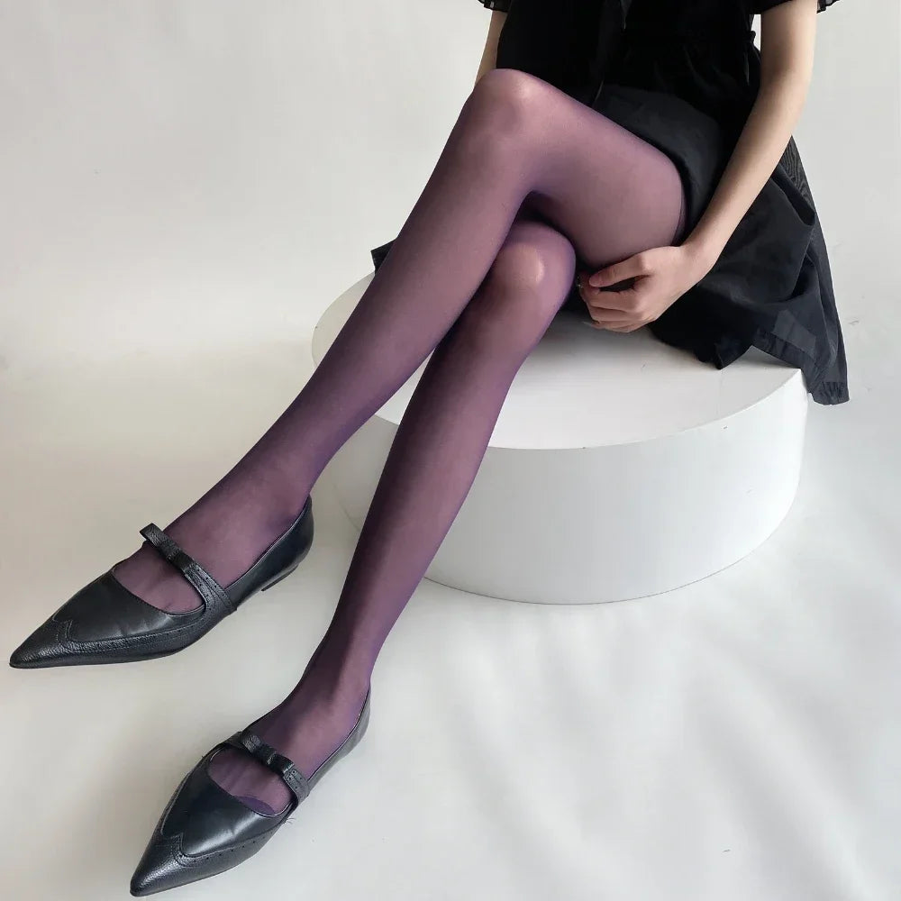 Blue Green Ultra-thin Nylon Thigh High Stockings Pantyhoses Women Sexy Women Tights Velvet Sexy Lingeries Hosiery Body Stockings