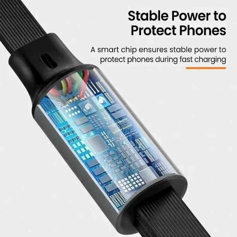 6A 100W 3 in 1 Fast USB Cable for Huawei/Honor Retractable Portable 3 in 1 Micro USB Type C Charger Cable For iPhone Samsung