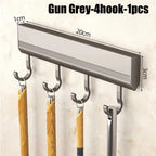Kitchen Storage Rack Aluminum Alloy Hook Rack Wall Mounted Kitchen Utensil Storage Rack Bathroom Robe Towel Hanger