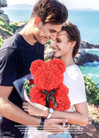 Artificial Flower Eternal Rose Teddy Bear for Mom Mother's Day Birthday Valentine's Day Anniversary Gifts &Artificial Room Decor